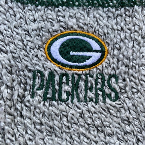 NFL Gameday Vintage 90s Knit Green Bay Packers Football Fandom Henley Sweater-M - Picture 3 of 11